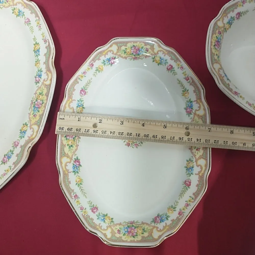 Mount Clemens Mildred Pattern Serving Plates And Bowls Set Of 5 Small To Large.